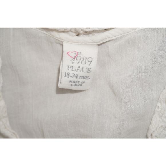 White Boho Blouse + Gymboree Embroidered Horseshoe Jeans Set 18–24 Months - Picture 4 of 7